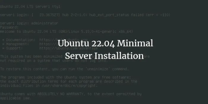 Instalasi ubuntu server 22.04 minimal