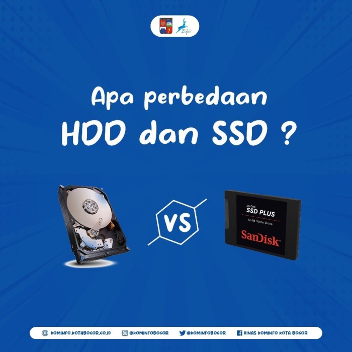 Perbedaan antara SSD dan HDD untuk laptop